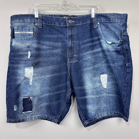 ECKO Denim Jean Shorts 759 Relaxed Fit Distressed Men's Size 46 Urban Streetwear - Picture 1 of 8